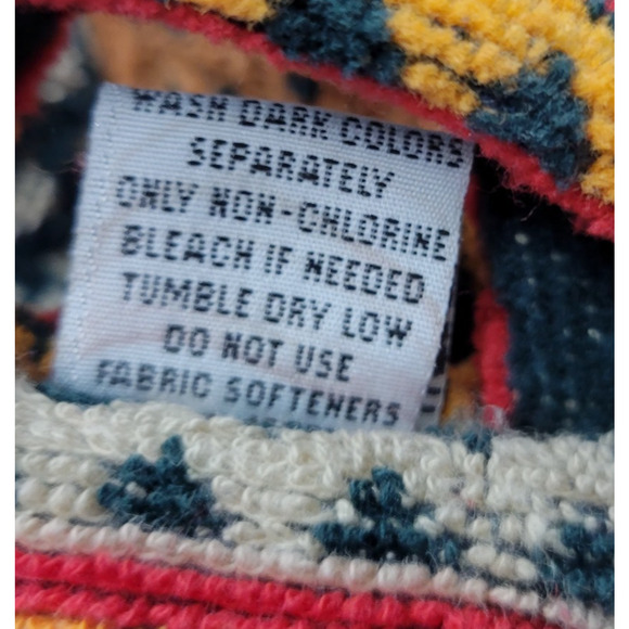 Vintage Cypress Aztec Robe One Size Southwest PrintBoho Bath Terry Cloth Moose - Picture 11 of 13